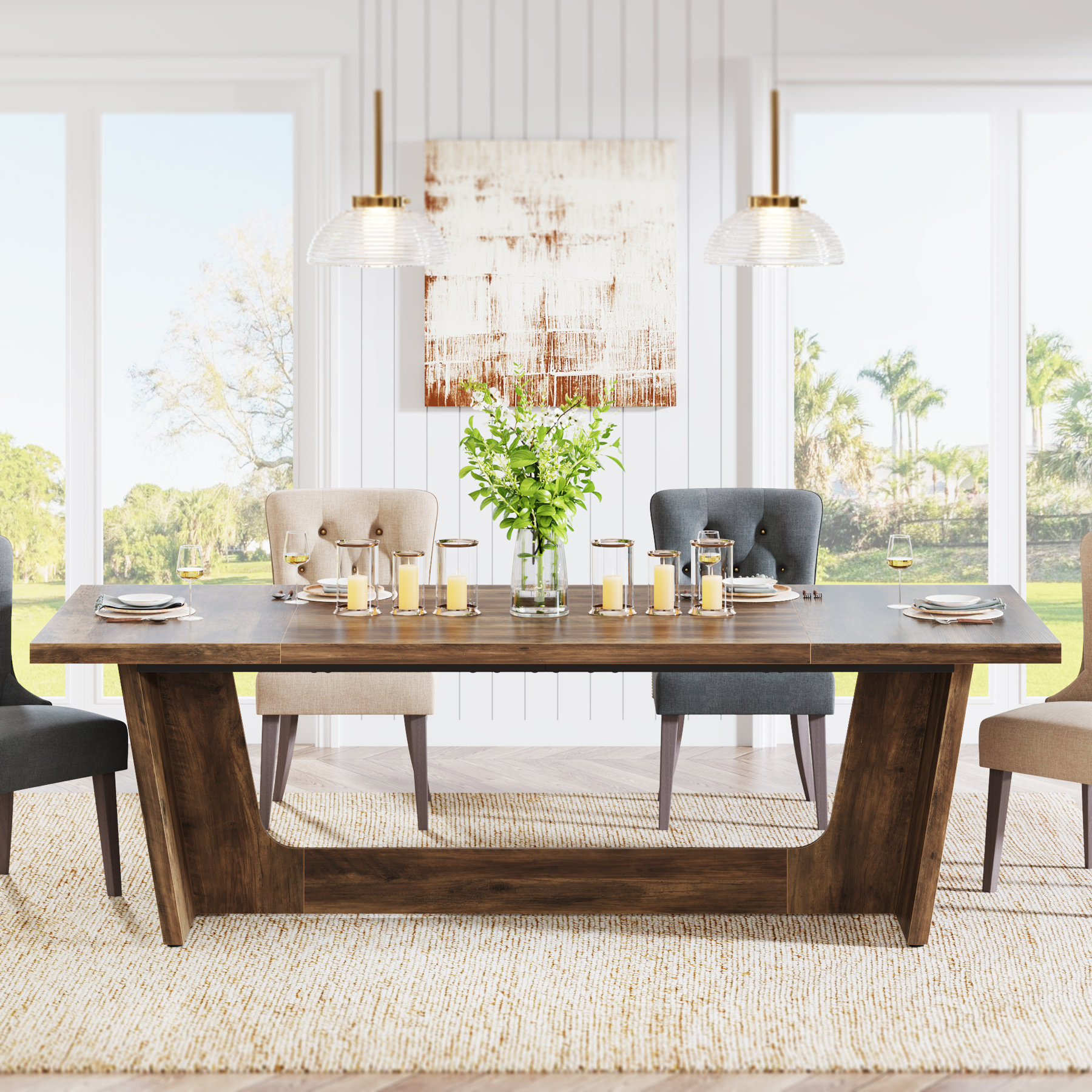 Millwood Pines 70.9" Dining Table for 6-8 People & Reviews | Wayfair
